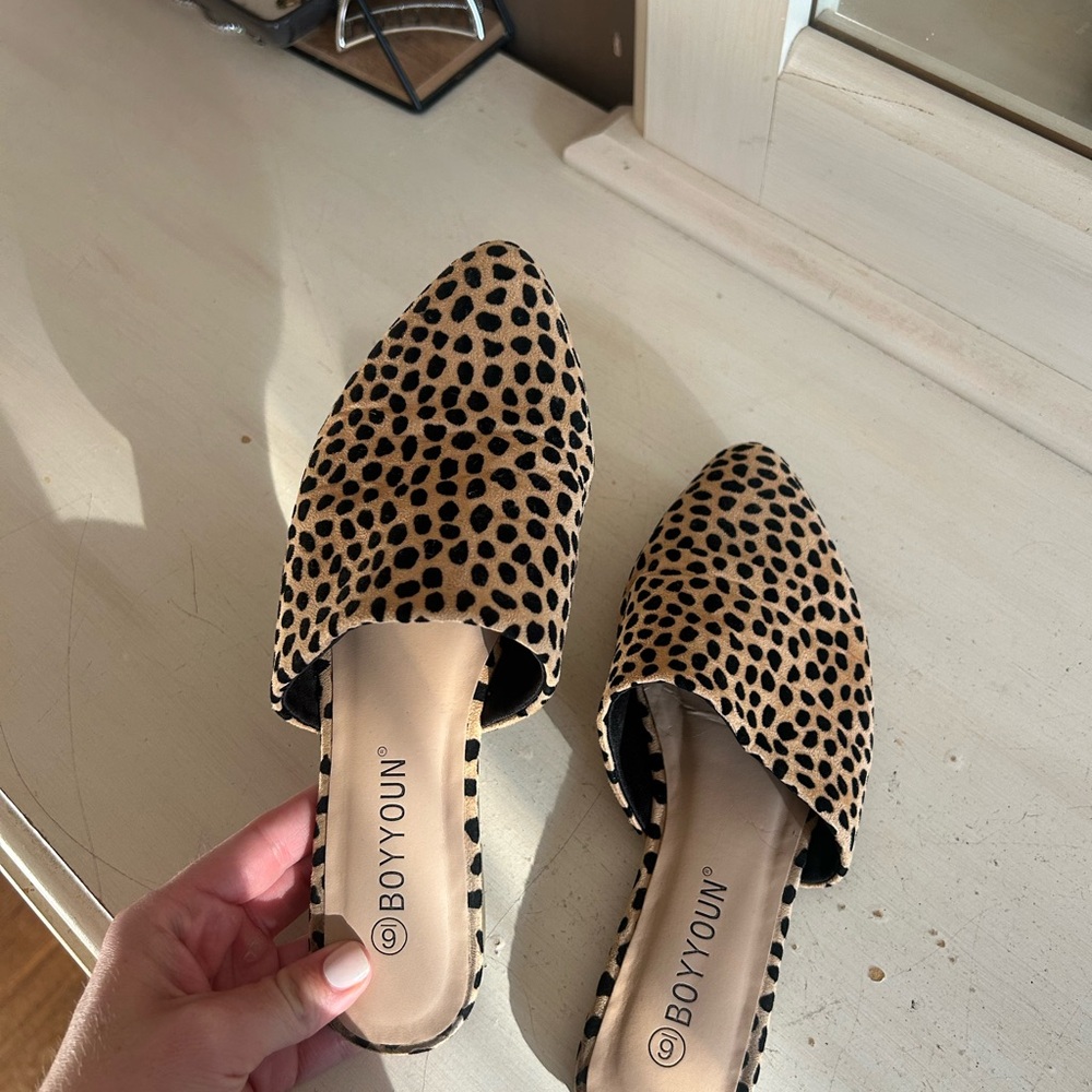 BOYYOUN Women's Leopard Print Mules
